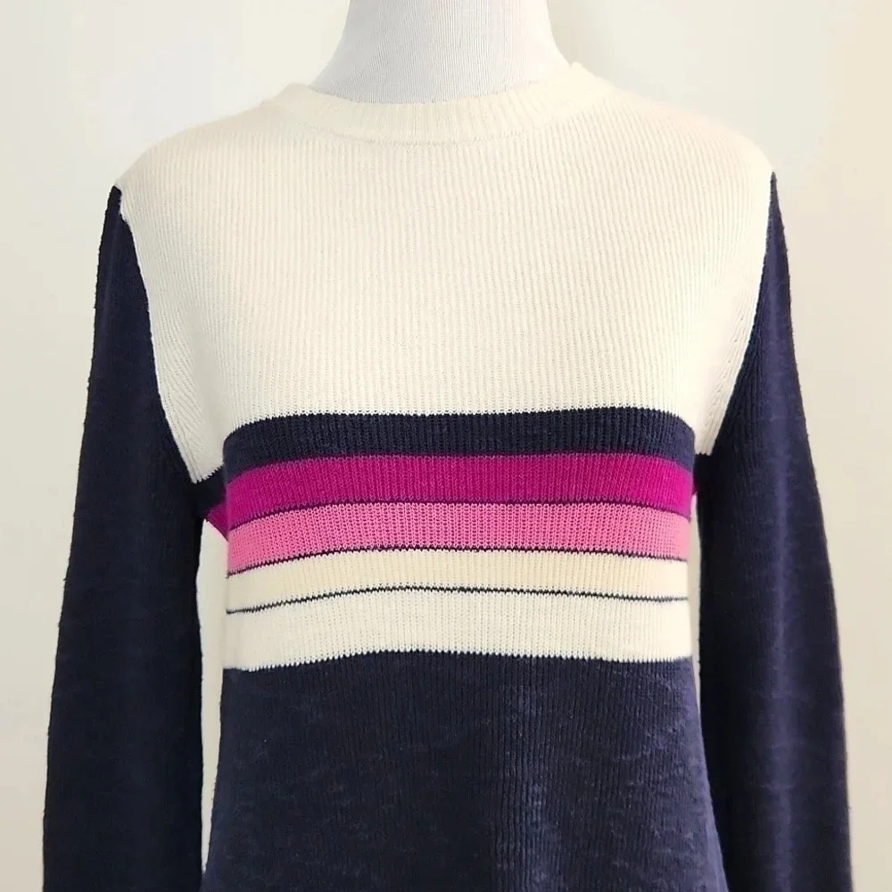 || FREE PEOPLE || Colorblock sweater dress, mini, long sleeves, blue